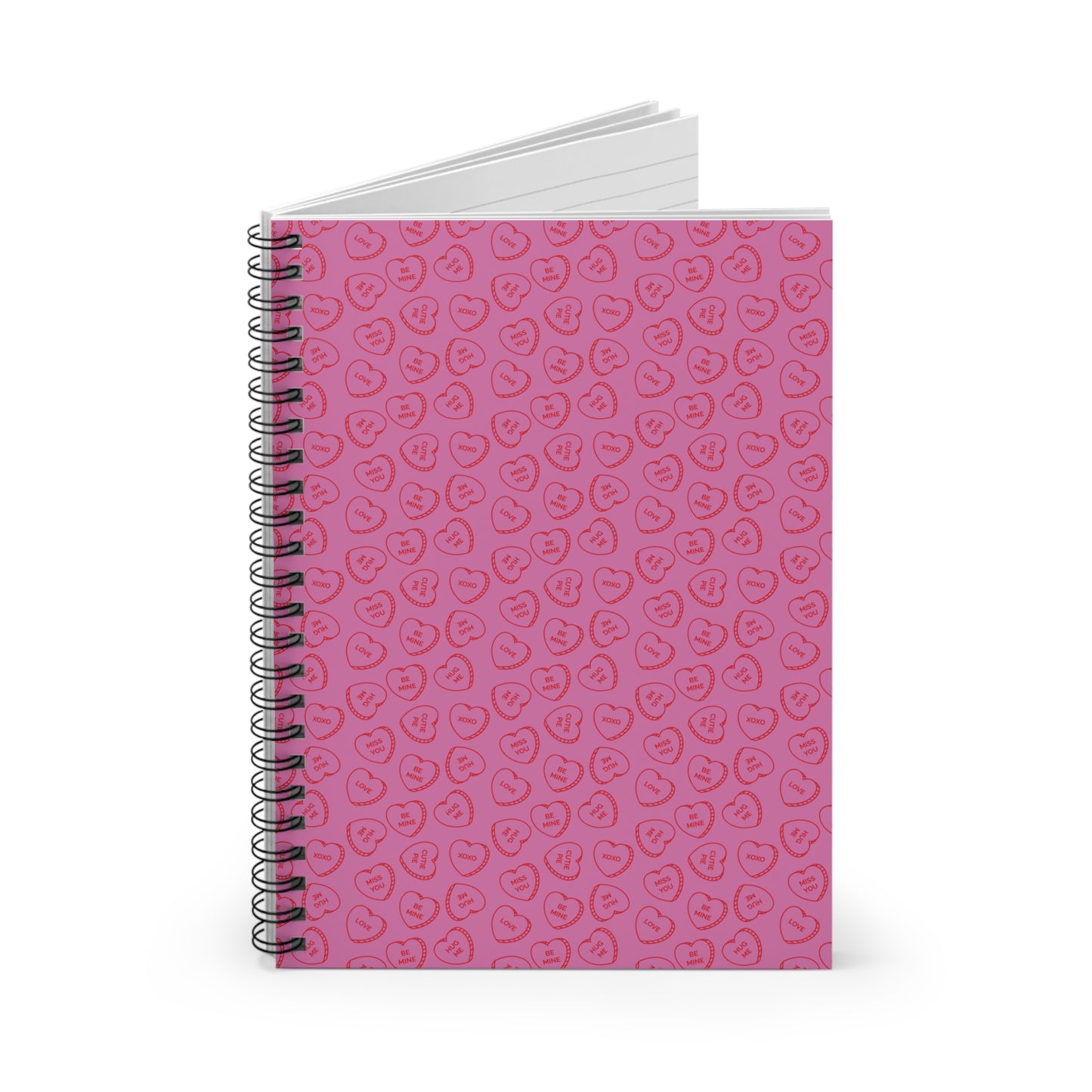 Valentines Day Candy Hearts Notebook, Journal, Love Diary, Heart Notepad, Stationery Gift