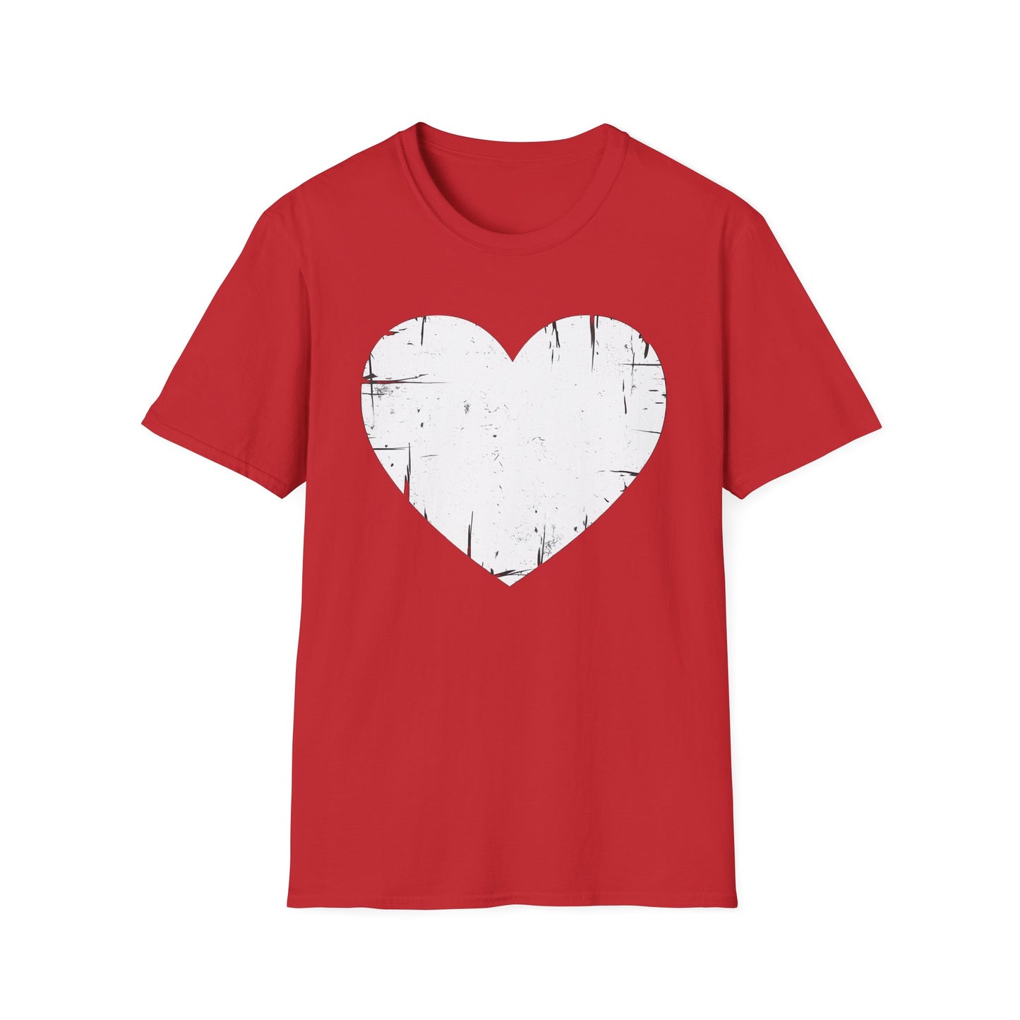 Valentine's Day Women's Heart T-Shirt, Love Heart Graphic Tee, Romantic V-Day Shirt, Gift for Her, Softstyle Unisex Top