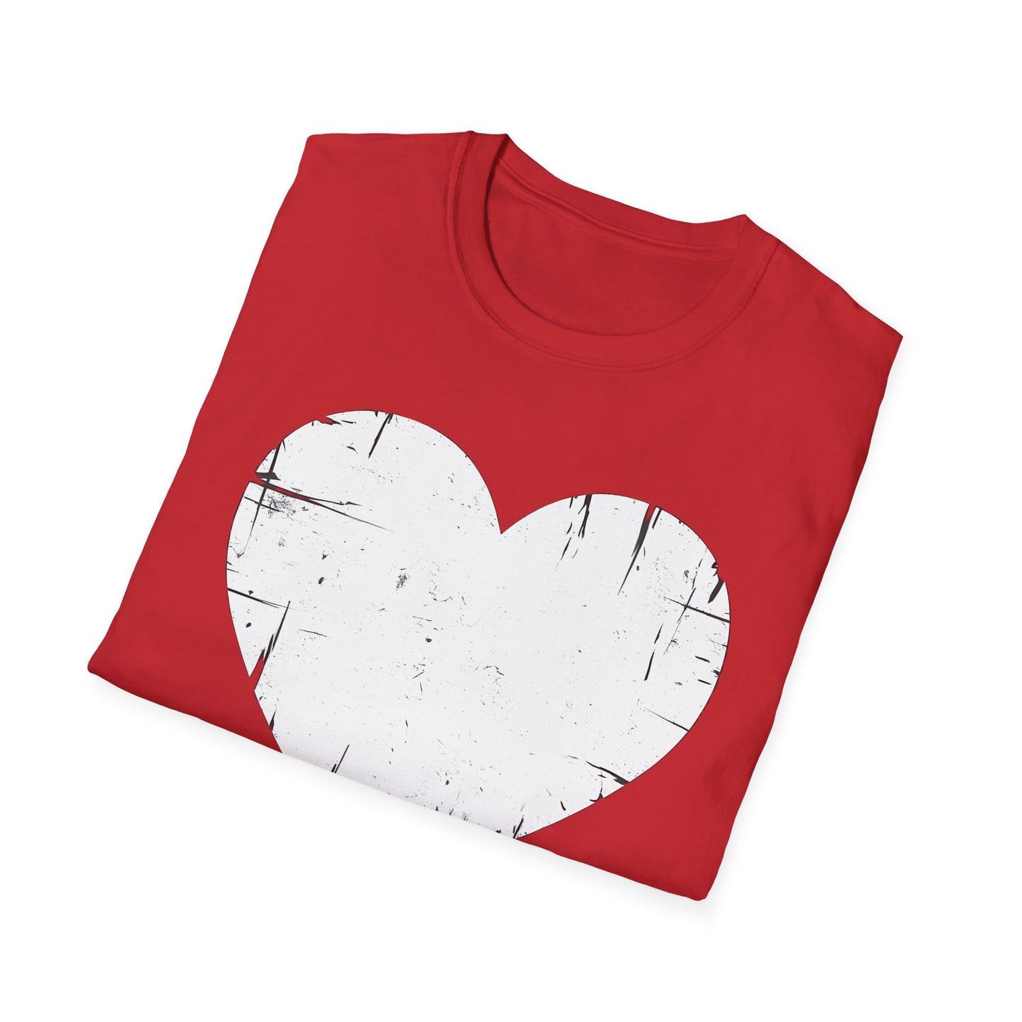 Valentine's Day Women's Heart T-Shirt, Love Heart Graphic Tee, Romantic V-Day Shirt, Gift for Her, Softstyle Unisex Top